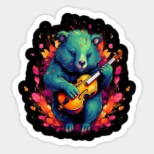 Wombat Playing Violin Sticker